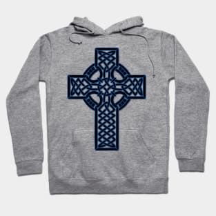 Blue Celtic Cross Medieval Artwork Hoodie
